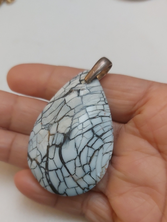 Jewelry - MOP Shell Mosaic Inlay Large Teardrop Shaped Pendant